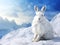 Ai Generated illustration Wildlife Concept of Mountain Hare (lat. Lepus timidus)