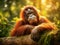 Ai Generated illustration Wildlife Concept of and Orang utan