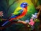 Ai Generated illustration Wildlife Concept of Painted Bunting (male)