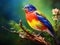 Ai Generated illustration Wildlife Concept of Painted Bunting (male)