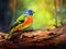 Ai Generated illustration Wildlife Concept of Painted Bunting (Passerina ciris)