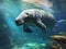 Ai Generated illustration Wildlife Concept of Peaceful Manatee