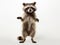 Ai Generated illustration Wildlife Concept of Raccoon standing on hind legs