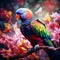 Ai Generated illustration Wildlife Concept of Rainbow Lorikeet