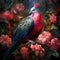 Ai Generated illustration Wildlife Concept of Rose-crowned Fruit-Dove in tree native Australian bird