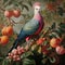 Ai Generated illustration Wildlife Concept of Rose-crowned Fruit-Dove in tree native Australian bird