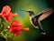 Ai Generated illustration Wildlife Concept of Ruby-throated Hummingbird