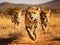 Ai Generated illustration Wildlife Concept of Running cheetahs