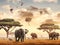 Ai Generated illustration Wildlife Concept of Safari Animals Africa Scene Web Banner