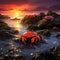 Ai Generated illustration Wildlife Concept of Sally Lightfoot Crabs Galapagos