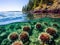 Ai Generated illustration Wildlife Concept of Sea Urchin Colony