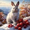 Ai Generated illustration Wildlife Concept of Snowshoe Hare