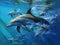 Ai Generated illustration Wildlife Concept of Spinner Dolphins