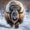 Ai Generated illustration Wildlife Concept of Strolling Musk Ox