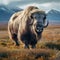 Ai Generated illustration Wildlife Concept of Strolling Musk Ox