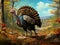 Ai Generated illustration Wildlife Concept of Strutting wild turkey