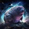 Ai Generated illustration Wildlife Concept of Tardigrade swimming water bear