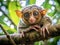 Ai Generated illustration Wildlife Concept of Tarsius. Bohol island. Philippines