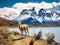 Ai Generated illustration Wildlife Concept of Torres del Paine Patagonia Chile