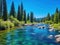 Ai Generated illustration Wildlife Concept of Truckee River Scenery