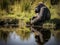 Ai Generated illustration Wildlife Concept of Western lowland gorilla