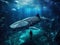 Ai Generated illustration Wildlife Concept of Whale shark and the diver