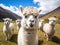 Ai Generated illustration Wildlife Concept of White Alpaca