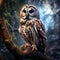 Ai Generated illustration Wildlife Concept of Wild Barred Owl