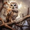 Ai Generated illustration Wildlife Concept of Wild Barred Owl