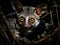 Ai Generated illustration Wildlife Concept of Wild Galago (Bush Baby) in the dark