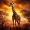 Ai Generated illustration Wildlife Concept of Wild giraffe