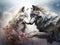 Ai Generated illustration Wildlife Concept of Wolf couple