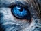 Ai Generated illustration Wildlife Concept of Wolf Eye - Bluer