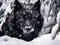 Ai Generated illustration Wildlife Concept of Wolf in snowy Bavarian forest