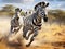 Ai Generated illustration Wildlife Concept of Zebra s Galloping