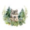 AI-generated illustration of a wolf in its natural habitat, standing in lush green grass