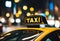 AI generated illustration of a yellow taxi cab parked on a city street