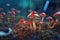 Ai generated image of a clump of mushrooms