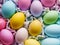 AI generated image of Easter eggs in an egg tray in colorful pastel colors giving the Easter feeling