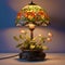 AI generated image envisions a beautiful night lamp in living-room