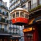 AI generated image - fantasy red cable car