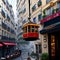 AI generated image - fantasy red cable car