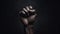 AI Generated Image. Fist of Afro-American Protestors on a black background. Black Lives Matter concept