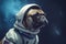 Ai generated image of a french bulldog in an astronaut space suit