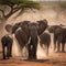AI generated image of a group of African Elephants in a jungle in Africa