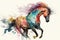 AI generated Image of Horse watercolor painting . AI generated Illustration