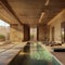 AI generated image of interior with poolhouse