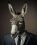 ai generated image portrait of a donkey in a business suit