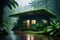 AI-generated image portrays a small, off-the-grid green house