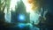 AI-Generated Image The Reflection Temple Discovering Magic by the River in the Forest
